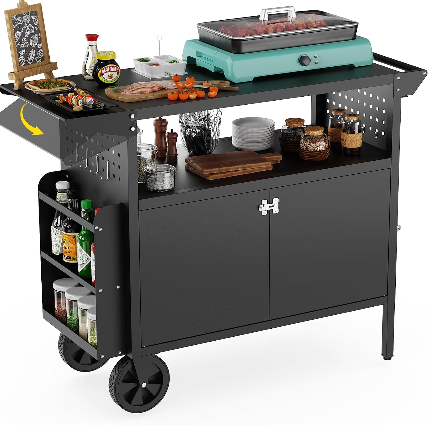 Outdoor Furniture Heavy - Outdoor-Grillwagen mit Stauraum, Kücheninsel mit Rädern,
