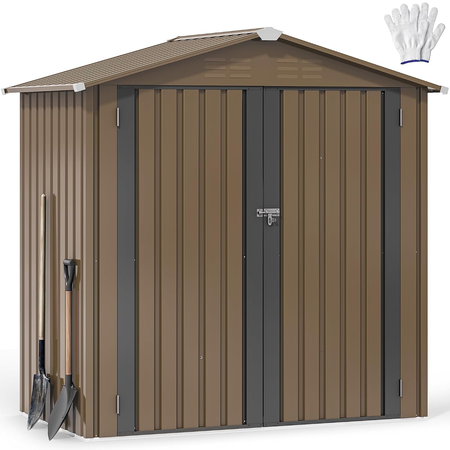 Outdoor Furniture Heavy - 6x4ft Metall-Gartenhaus, wasserdichter Geräteschuppen, robuste Aufbewahrungseinheit