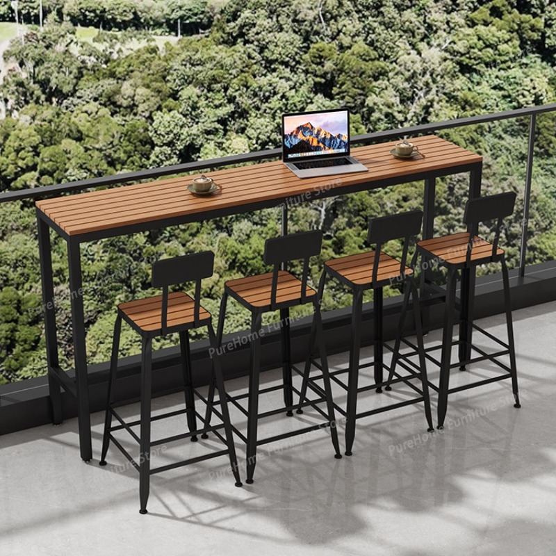 Outdoor Furniture Cafe - Moderner wetterfester Bartisch für den Außenbereich,