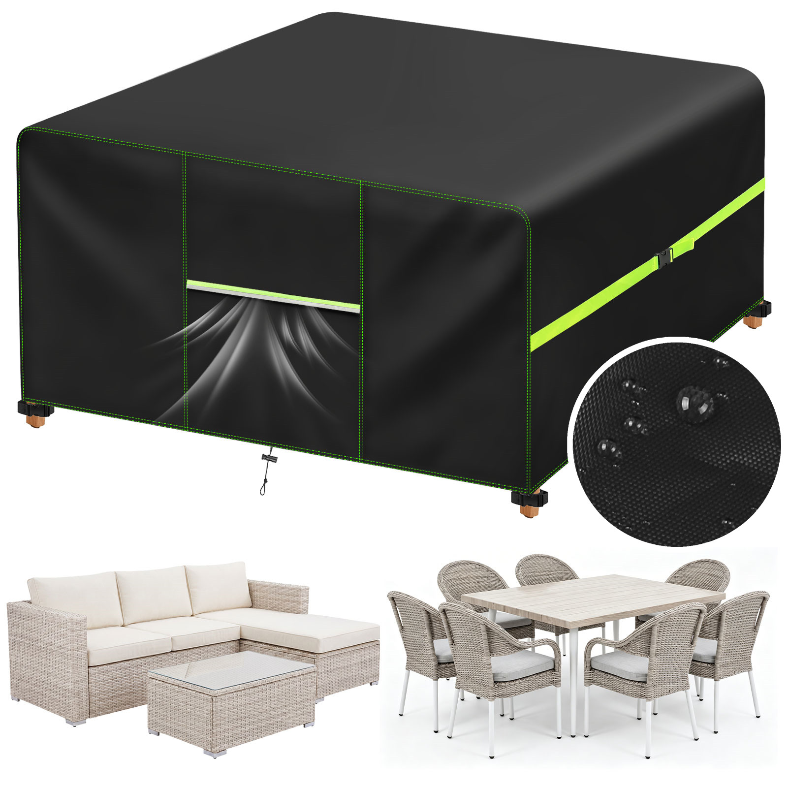 Outdoor Furniture Cafe - Gartenmöbel-Abdeckung mit Lüftungsöffnung, wasserdicht, für Terrasse,
