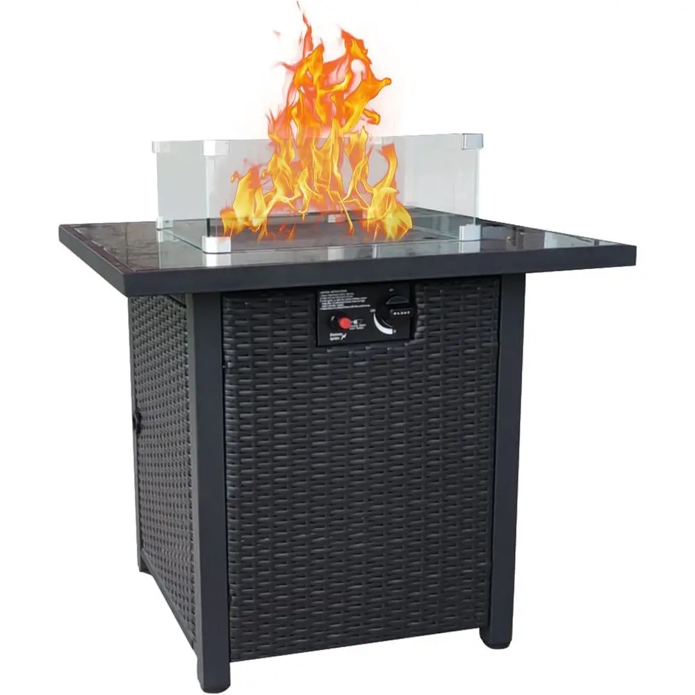 Outdoor Furniture And Fire Pit - Korbmöbel-Set für den Außenbereich, Rattan-Ecksofa mit