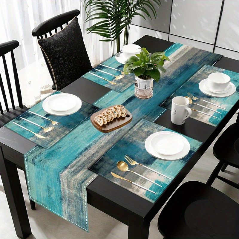 Outdoor Furniture Dining - VIKAMA Morandi Abstrakte Tischläufer-Set mit Tischsets,