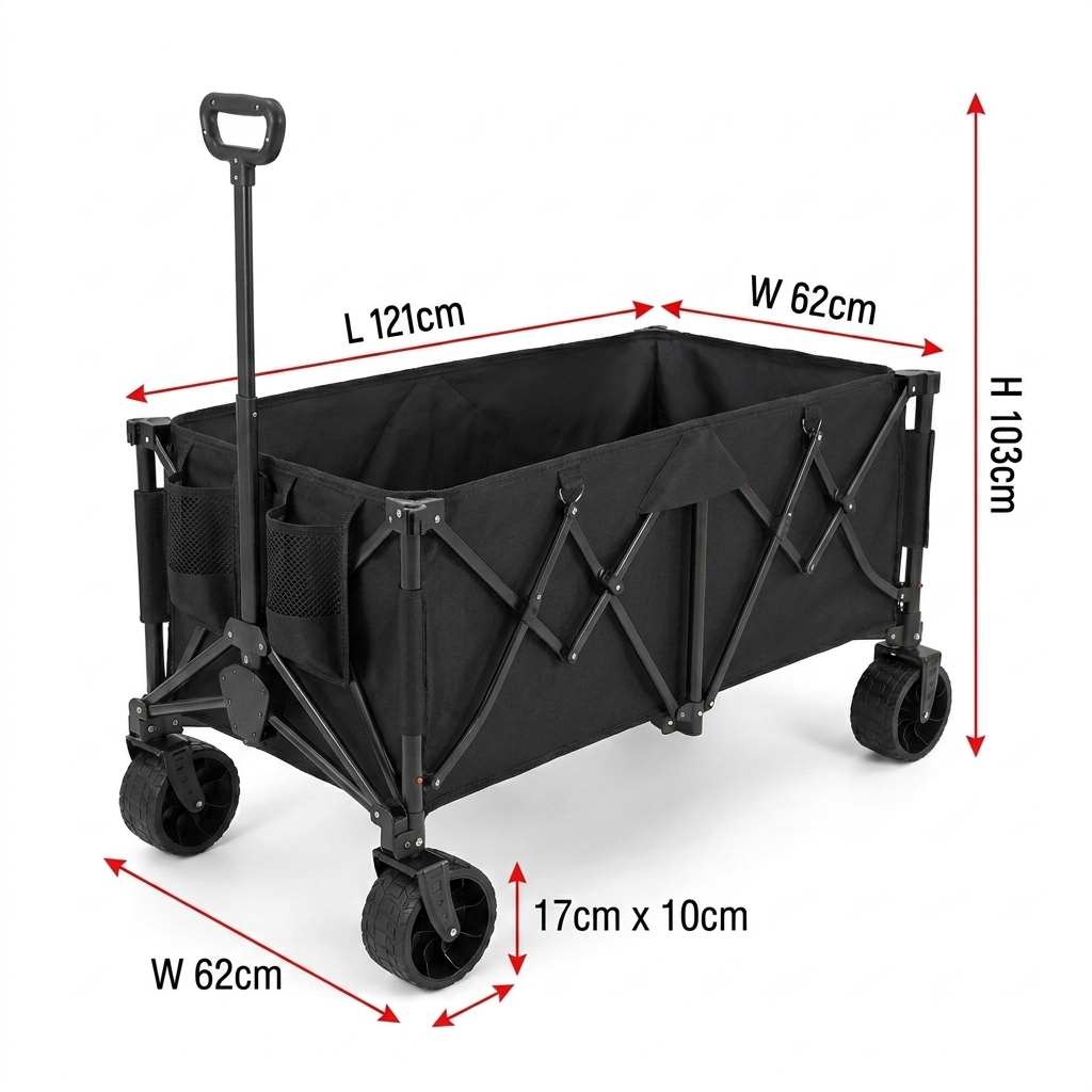 Outdoor Furniture Heavy - Maßgefertigter Schwerlast-Klappwagen mit 260L Extra Großer
