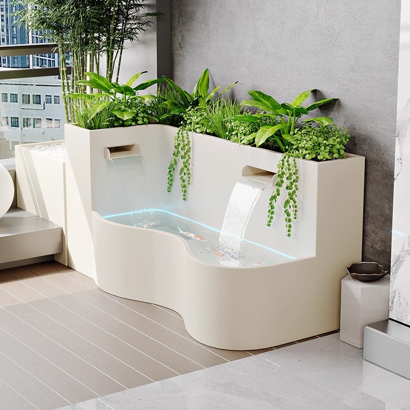 Outdoor Furniture Dining - Aluminiumlegierung Moderne Langlebige Outdoor-Möbel Wasserlaufende Blumenkasten-Fischbecken-Kultur-Trennwand