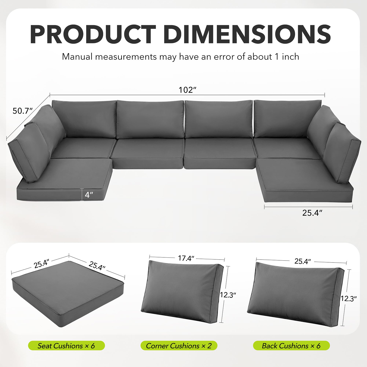 14-teiliges Outdoor-Ersatzkiss – Outdoor Furniture Replacement Fabric Bewertung und Preis