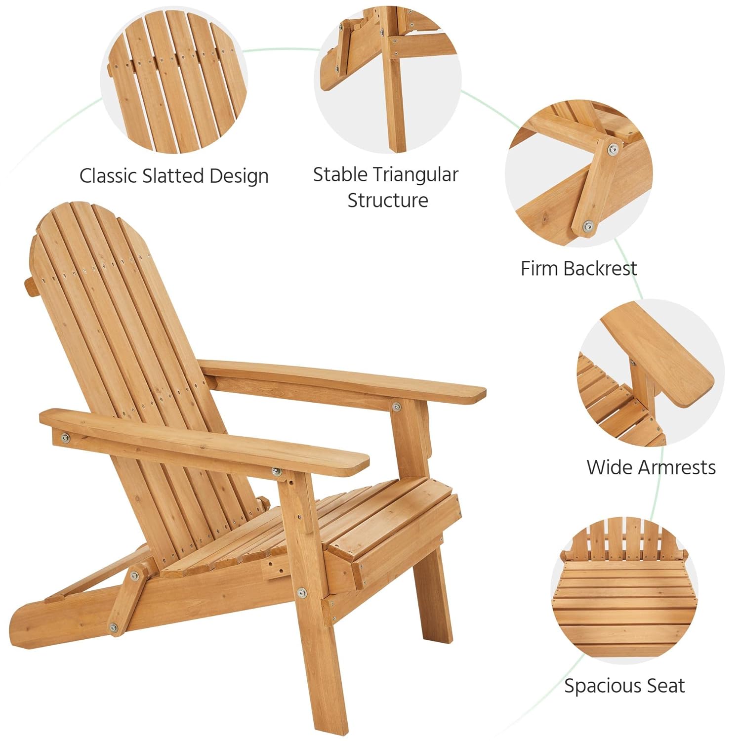 Klappbarer Adirondack-Stuhl, 2 – Outdoor Furniture And Fire Pit Bewertung und Preis
