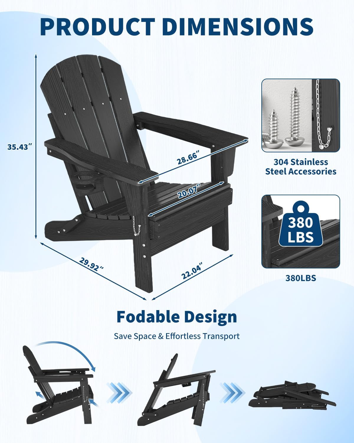 Klappbarer Adirondack-Stuhl au – Outdoor Furniture And Fire Pit Bewertung und Preis
