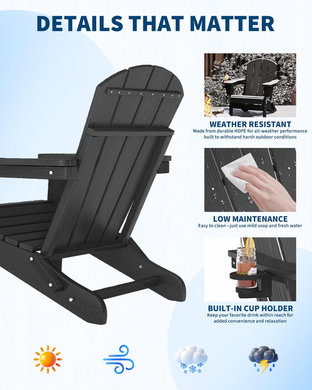 Klappbarer Adirondack-Stuhl au – Outdoor Furniture And Fire Pit Bewertung und Preis