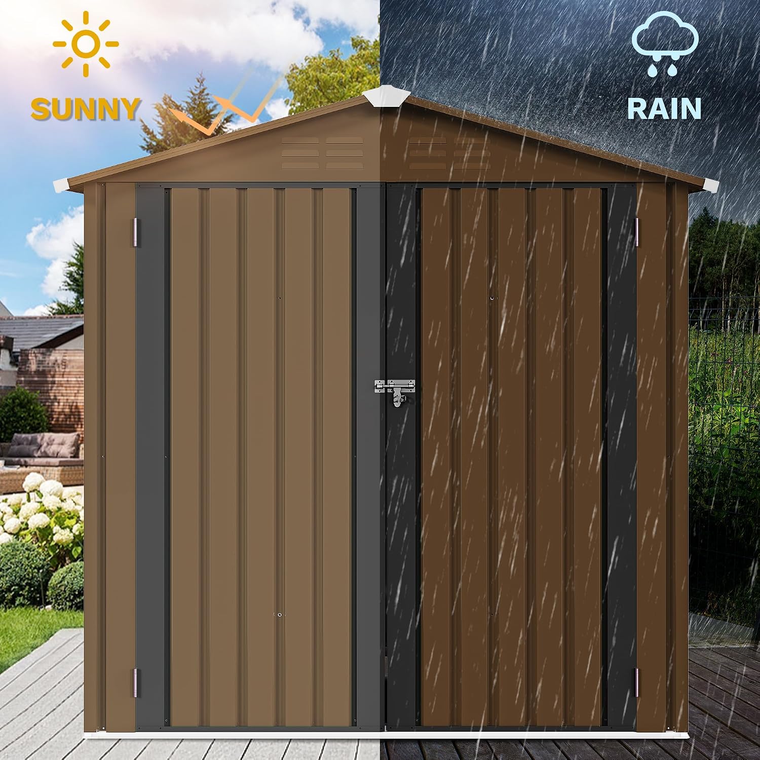 6x4ft Metall-Gartenhaus, wasse – Outdoor Furniture Heavy Bewertung und Preis