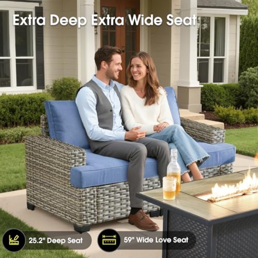 Outdoor-Sitzgruppe mit Feuerst – Outdoor Furniture And Fire Pit Bewertung und Preis