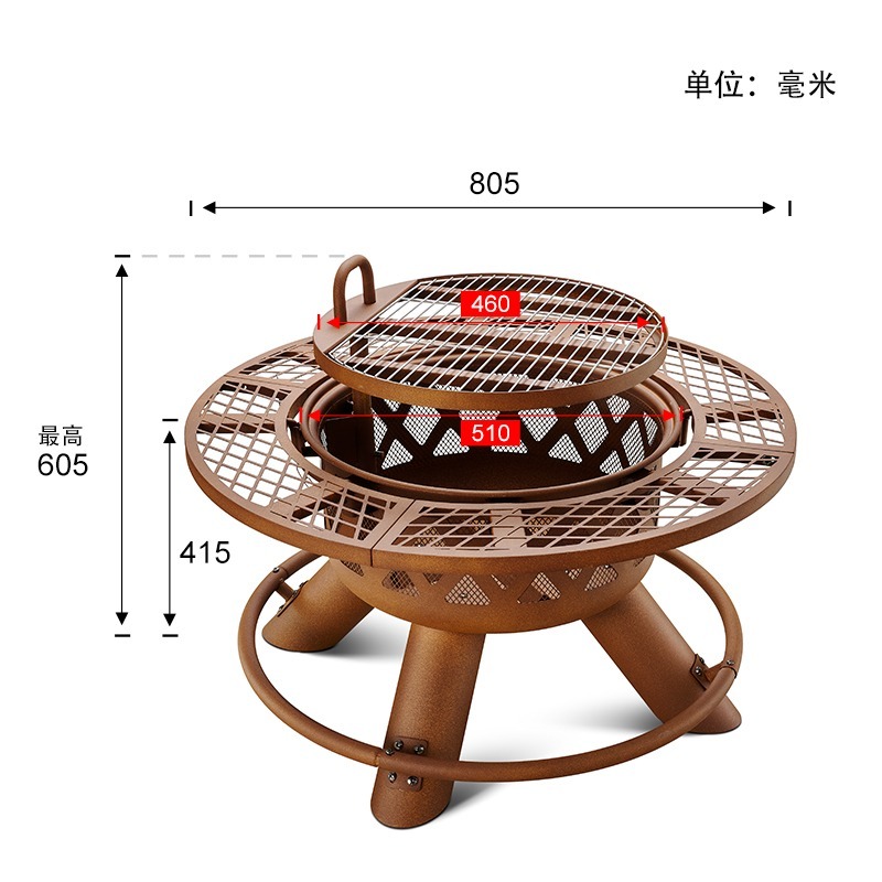2026 Moderner Outdoor-Stahlgri – Outdoor Furniture And Fire Pit Bewertung und Preis