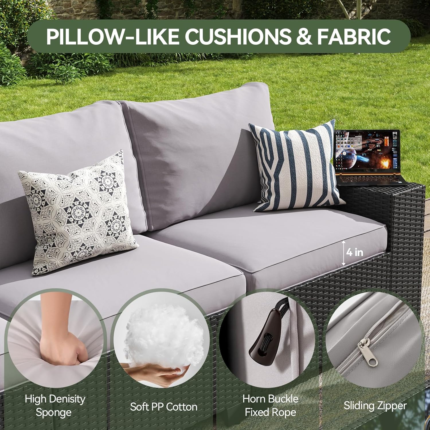 Outdoor-Möbelset mit 44-Zoll-F – Outdoor Furniture And Fire Pit Bewertung und Preis