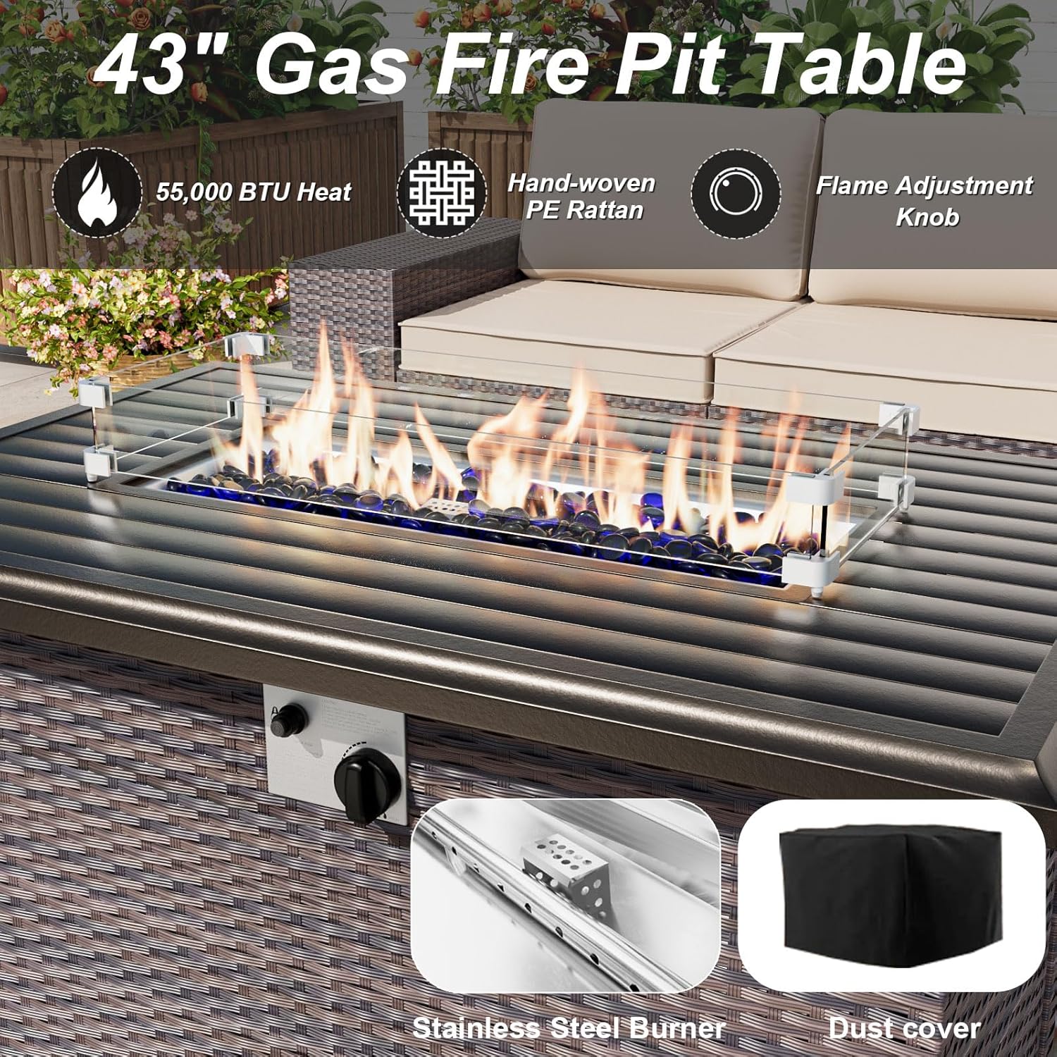 Terrassenmöbel-Set mit Feuerti – Outdoor Furniture And Fire Pit Bewertung und Preis