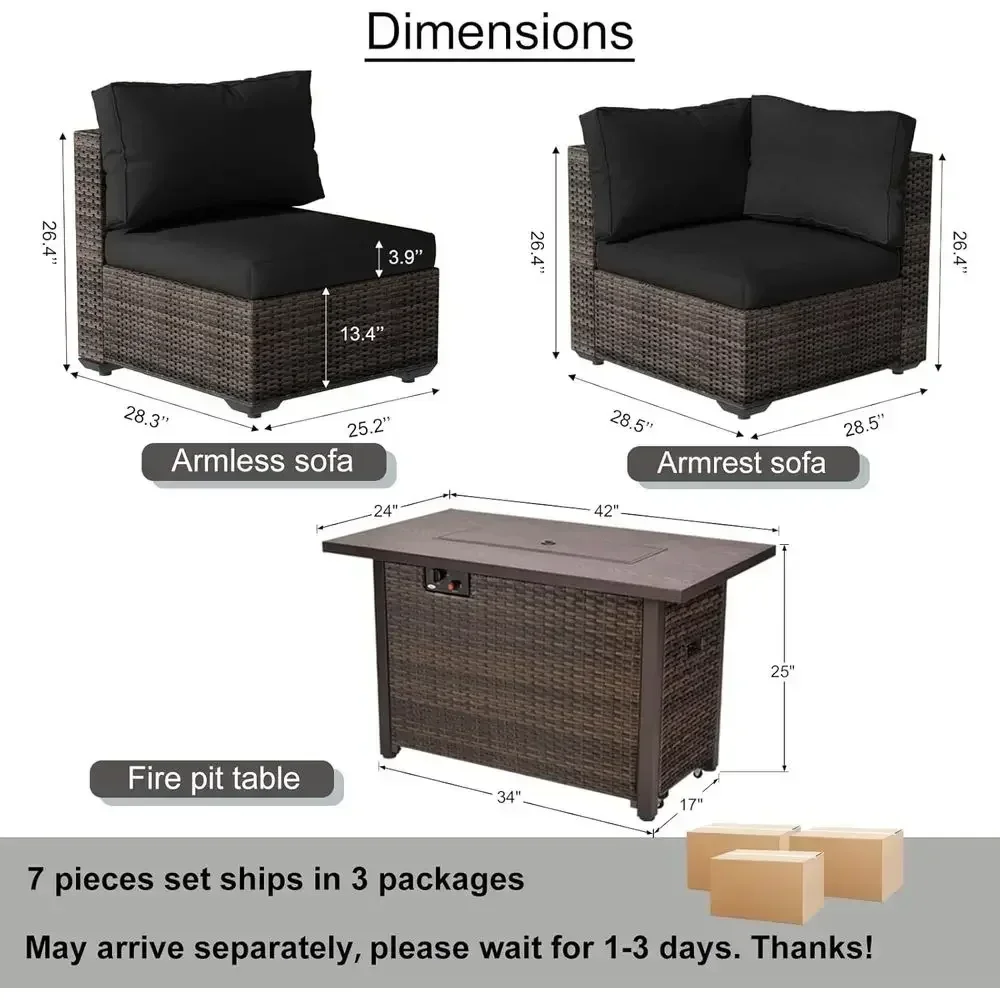 7-teiliges Gartenmöbel-Set mit – Outdoor Furniture And Fire Pit Bewertung und Preis