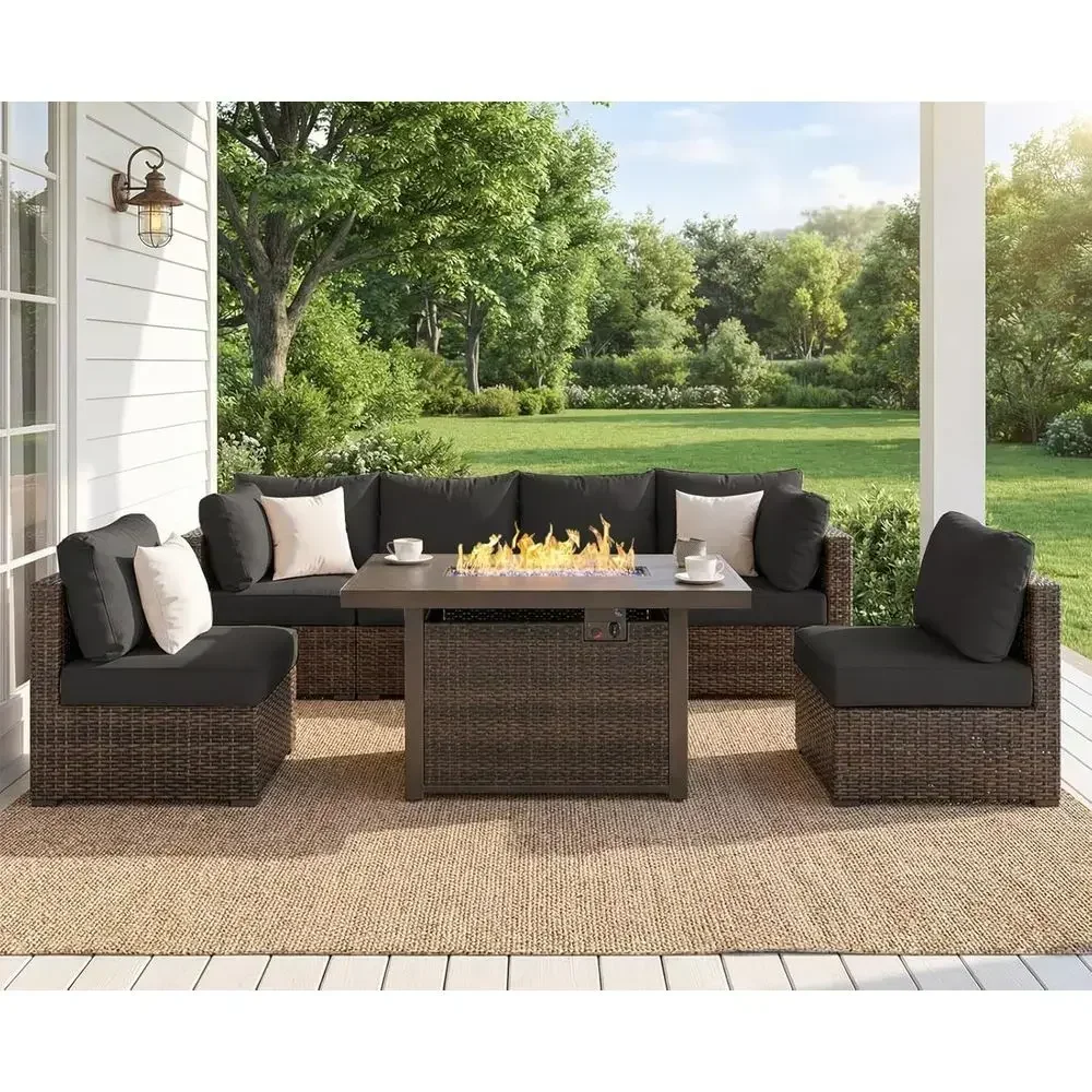 7-teiliges Gartenmöbel-Set mit – Outdoor Furniture And Fire Pit Bewertung und Preis