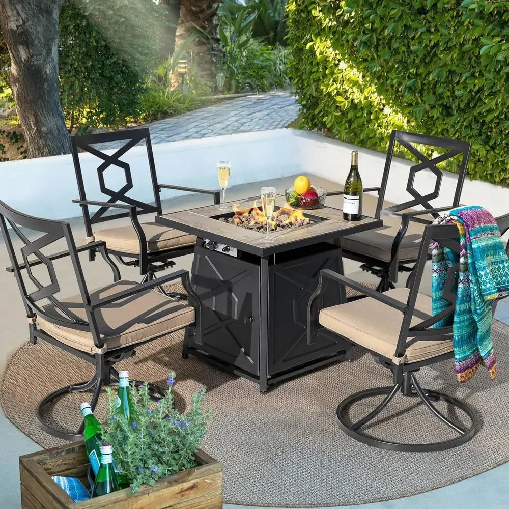 5-teiliges Gartenmöbel-Set mit – Outdoor Furniture And Fire Pit Bewertung und Preis
